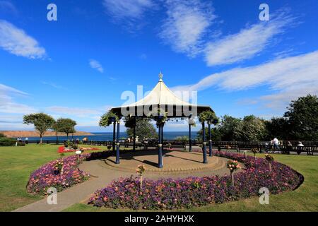 Il bandstand in Crescent Gardens, Filey town, North Yorkshire, Inghilterra, Regno Unito Foto Stock