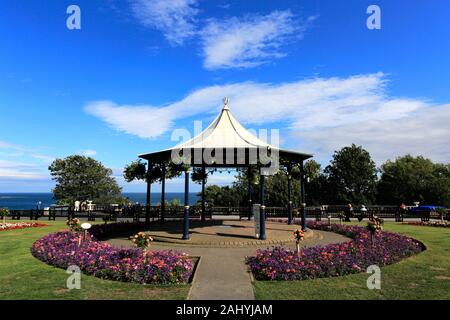 Il bandstand in Crescent Gardens, Filey town, North Yorkshire, Inghilterra, Regno Unito Foto Stock