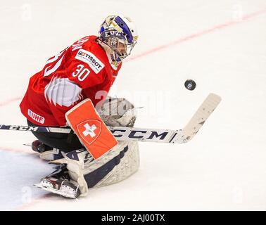 Trinec, Repubblica Ceca. 02Jan, 2020. Luca Hollenstein (SUI) in azione durante il 2020 IIHF mondo junior di Hockey su ghiaccio campionati quarterfinal match tra Svizzera e Russia in Trinec, nella Repubblica Ceca il 2 gennaio 2020. Credito: Vladimir Prycek/CTK foto/Alamy Live News Foto Stock