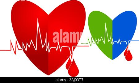 logo heart battenti Foto Stock