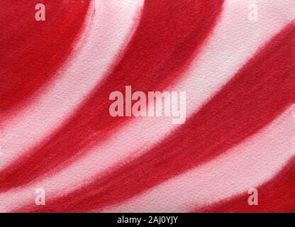 A strisce rosse sfondo, astratto disegno ad acquerello con rosso e linee di colore rosa Foto Stock