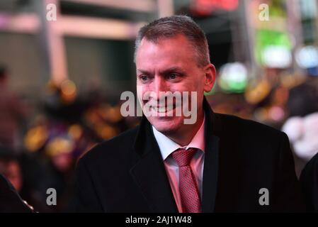 New York City Polizia Dermot Shea durante il Times Square Capodanno 2020 Celebrazione su dicembre 31, 2019 in New York City. Foto Stock