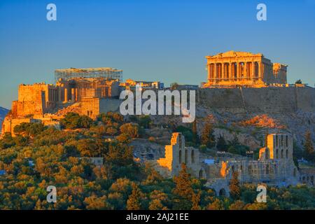 Acropoli di Atene, UNESCO, Atene, Grecia, Europa Foto Stock