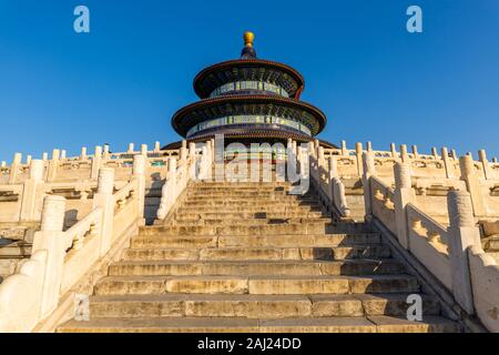 La Sala della Preghiera del Buon Raccolto nel Tempio del Cielo, UNESCO, Pechino, Repubblica Popolare di Cina e Asia Foto Stock