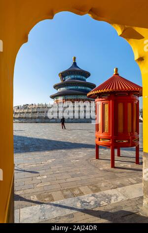 La Sala della Preghiera del Buon Raccolto nel Tempio del Cielo, UNESCO, Pechino, Repubblica Popolare di Cina e Asia Foto Stock