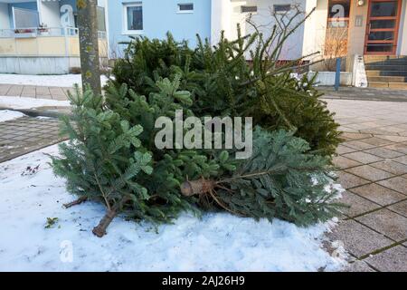 Albero di natale la fine della vita di garbage Foto Stock