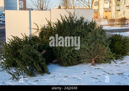 Albero di natale la fine della vita di garbage Foto Stock