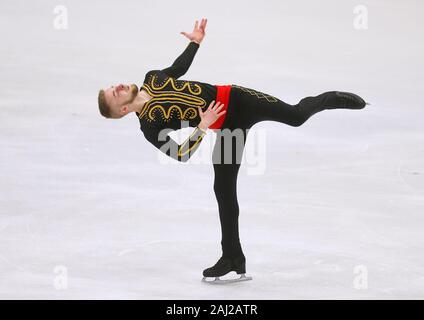 Oberstdorf, Germania. 02Jan, 2020. La figura pattinare, campionato tedesco, i singoli uomini breve programma: Thomas Stoll pattini sul ghiaccio. Credito: Karl-Josef Hildenbrand/dpa/Alamy Live News Foto Stock
