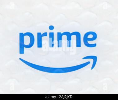 SEATTLE, Stati Uniti d'America - circa ottobre 2019: Amazon segno Foto Stock