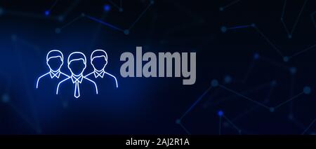 Team, professionisti, manager, gruppo aziendale, icona, Contattaci, banner del sito web, background Foto Stock