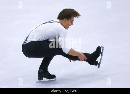 Oberstdorf, Germania. 02Jan, 2020. La figura pattinare, campionato tedesco, i singoli uomini breve programma: Jonathan Heß pattini sul ghiaccio. Credito: Karl-Josef Hildenbrand/dpa/Alamy Live News Foto Stock