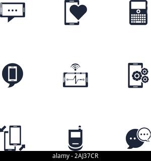 Bundle di phone set di icone Illustrazione Vettoriale