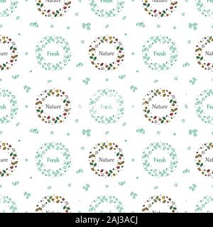 Floral seamless pattern nello sfondo bianco. Impianto texture per tessuto, avvolgimento, carta da parati e carta. Stampa decorativa. Illustrazione Vettoriale