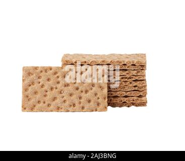 Pila di forma rettangolare snack bar isolato su uno sfondo bianco, vicino, mangiare sano concetto Foto Stock