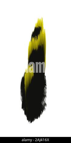 Spazzola digitale dipinto in giallo e nero i colori. Vivide pennellate di vernice isolati su sfondo bianco. Moderno creativo illustrazione Foto Stock