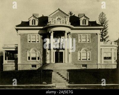 Antincendio costruzione di case e di altri edifici a costo moderato. . La piastra 5. Residence a Mt. Vernon, N. Y. pareti di Terra Cotta Pignatta con finitura cementstucco. S. A. Guttenbero;, Mount Vernon, N. Y., architetto. Foto Stock