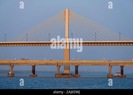Nuovo ponte Mandovi. Panjim Goa in India Foto Stock