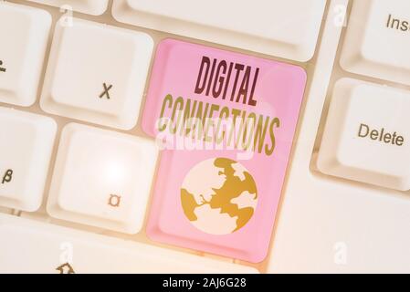 Testo della scrittura connessioni digitali. Foto concettuale il modo online per esplorare e costruire relazioni Foto Stock