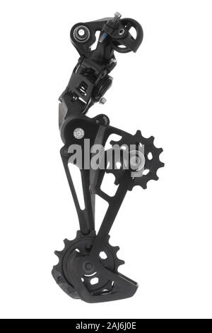 SRAM NX Eagle 12 velocità deragliatore posteriore su sfondo bianco Foto Stock