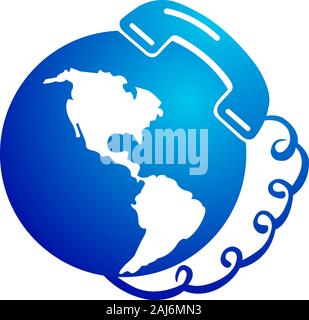 Segnale a globo con telefono cellulare Foto Stock