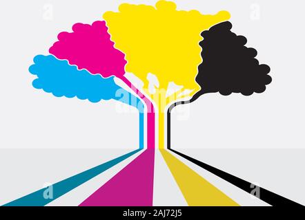 albero cmyk Foto Stock