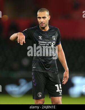 Charlton Athletic's Darren Pratley durante il cielo di scommessa match del campionato al Liberty Stadium, Swansea. Foto Stock