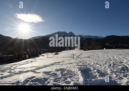 Inverno nei monti Tatra, Polonia Foto Stock
