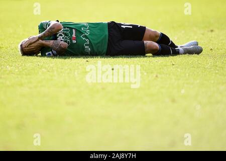 Bergamo, Italia. 22 Dicembre 2019: Alejandro Gomez di Atalanta BC reagisce durante la serie di una partita di calcio tra Atalanta BC e AC Milan. Atalanta BC ha vinto 5-0 su AC Milan. Credito: Nicolò Campo/Alamy Live News Foto Stock