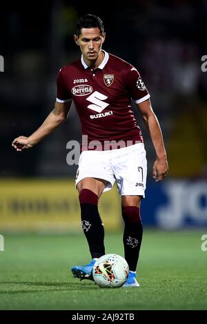 Alessandria, Italia. 25 Luglio 2019: Sasa Lukic di Torino FC in azione durante la UEFA Europa League secondo turno di qualificazione partita di calcio tra Torino FC e Debrecen VSC. Torino FC ha vinto 3-0 su Debrecen VSC. Credito: Nicolò Campo/Alamy vivere nuove Foto Stock