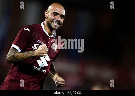 Alessandria, Italia. 25 Luglio 2019: Simone Zaza di Torino FC reagisce durante la UEFA Europa League secondo turno di qualificazione partita di calcio tra Torino FC e Debrecen VSC. Torino FC ha vinto 3-0 su Debrecen VSC. Credito: Nicolò Campo/Alamy vivere nuove Foto Stock