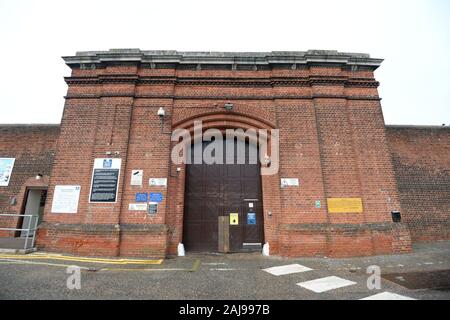 L'ingresso principale al carcere HM Norwich, in Knox Road, Norwich, Norfolk. Foto di PA. Picture Data: venerdì 3 gennaio 2020. Foto di credito dovrebbe leggere: Nick Ansell/PA FILO Foto Stock