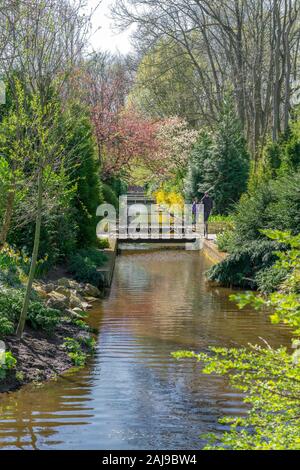 Il Keukenhof, Paesi Bassi - 10 Aprile 2019 : i giardini del Keukenhof sono la più grande esposizione di fiori nei Paesi Bassi. Annuale di primavera i tulipani Foto Stock
