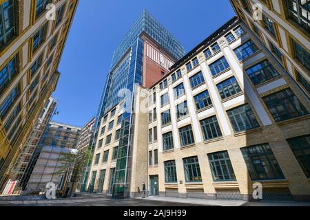 Narva-Turm, Rotherstraße, Oberbaumcity, Friedrichshain di Berlino, Deutschland Foto Stock