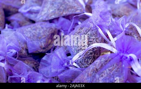 Sacchetti con lavanda essiccata Foto Stock