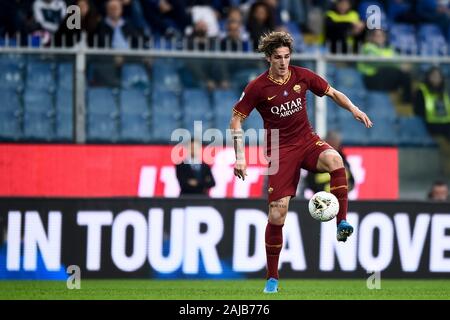 Genova, Italia - 20 October, 2019: Nicolo Zaniolo di AS Roma in azione durante la serie di una partita di calcio tra UC Sampdoria e come Roma. La partita si è conclusa con un pareggio (0-0. Credito: Nicolò Campo/Alamy Live News Foto Stock