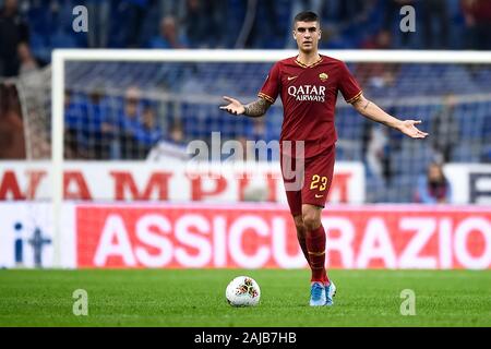 Genova, Italia - 20 October, 2019: Gianluca Mancini di AS Roma in azione durante la serie di una partita di calcio tra UC Sampdoria e come Roma. La partita si è conclusa con un pareggio (0-0. Credito: Nicolò Campo/Alamy Live News Foto Stock