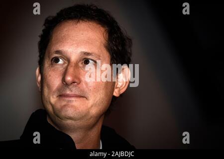 Torino, Italia - 08 November, 2019: John Elkann, presidente del FCA, Exor e Ferrari, guarda al Festival della tecnologia (tecnologia Festival). Rumors detto John Elkann sarà il presidente della società fuse tra FCA (Chrysler Fiat Automobiles) e PSA (Groupe PSA). Credito: Nicolò Campo/Alamy Live News Foto Stock