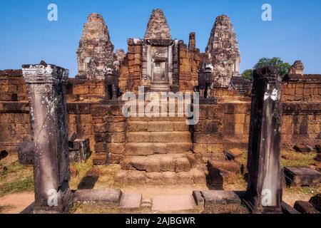 East Mebon tempio di Angkor, Siem Reap, Cambogia. Foto Stock