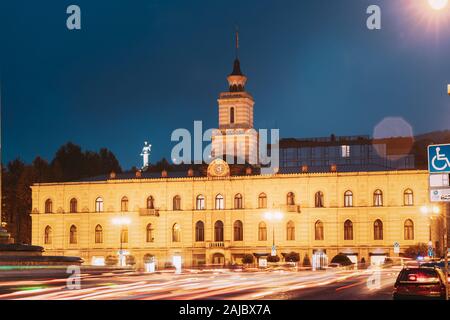 Tbilisi, Georgia. Tbilisi City Hall in Piazza della Libertà nel centro citta'. Orologio-edificio turrito. Essa ospita il sindaco di Office e il gruppo della città. La famosa Foto Stock