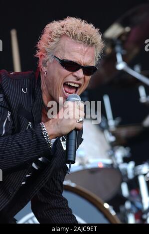 Italia Imola , 10-11-12 giugno 2005 "Heineken Jammin festival 2005' Autodromo di Imola: Billy Idol durante il concerto Foto Stock