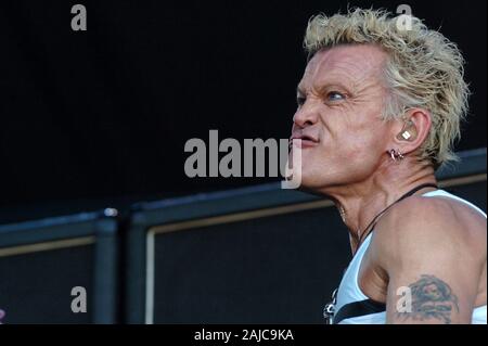 Italia Imola , 10-11-12 giugno 2005 "Heineken Jammin festival 2005' Autodromo di Imola: Billy Idol durante il concerto Foto Stock