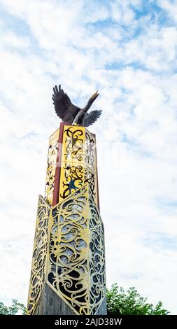 Tugu Cinta Damai, iconico monumento / punto di riferimento di Tanjung Selor, Bulungan, Indonesia Foto Stock