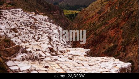 Salineras de Maras Perù Cusco Foto Stock