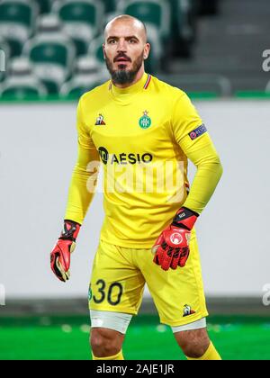 Wolfsburg, Germania, 12 Dicembre 2019: il portiere Jessy Moulin di come Saint-Etienne durante UEFA Europa League Foto Stock