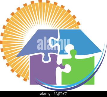 logo puzzle home Foto Stock