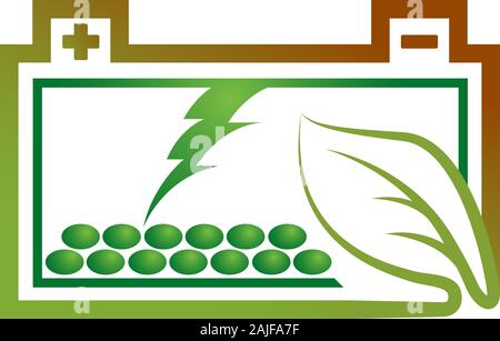 Logo della batteria Eco Foto Stock