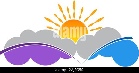 logo cloud e sun Foto Stock