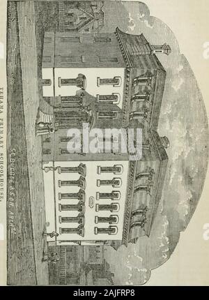 Appendice a riviste del Senato e assemblaggio del .. sessione della legislatura dello Stato della California . 3^ piano PIANO DI PRIMO E SECONDO PIANO.. 221 alta in chiaro, disposti nello stesso modo come il primo piano, havingtwo insegnanti camere, 9^ da 10 piedi, oltre le entrate anteriore. Il terzo,o piano superiore, è 13 piedi alto in chiaro; le camere nella parte anteriore andwings sono lo stesso come di seguito; le due camere nella parte posteriore di centro e thecorridor sono gettati in una grande stanza, formando un assembly hall 41 da49 piedini con un lucernario a cupola al centro. Questa storia è costruito undera French o Foto Stock