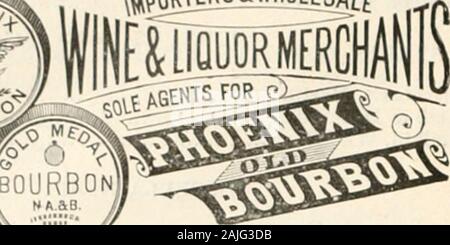 Pacific Vino e spirito di riesame . 323-325 Market St. S, F, D. T. B. Iir.NAIIIE. E. MARTIN & CO., IirPOHTERS AXD ASSIEMI.VLE lilQUOf^ mERCHflflTS, 411 Market St., San Francisco, Cal. Suola per AOEXTS J. F. FRESA E ARGONAUT vecchio borbonici. CHAS. W. POKE. JOHN firKUAN( K. Spruance, Stanley & Co. E IJtrOIiTEIiS JOBBEItS DI FIXE wpes, Wiiies aii^ Lipis. Suola di agenti per la celebre africana di stomaco bitter iK Fkost RrnEET, • S, Frantisi o, Cai,. IMEIINAL ENTRATE E mm brokers, L' ESPORTAZIONE DI QRAPE brandy, whisky e liquori FROMBOND o con privilegio di inconveniente, specialità DealurB in V. 8. Foto Stock