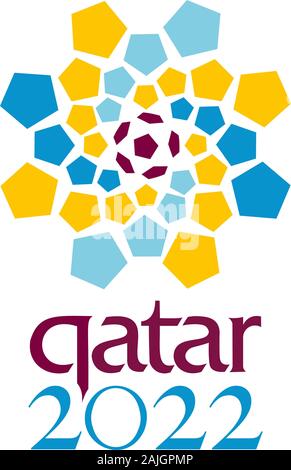 Il Qatar 2020 Coppa del Mondo di calcio logo Foto Stock